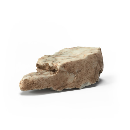 Large rock stone isolated on a white background 3d renderingの写真素材