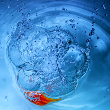 frozen drops of water in a bizarre form of unique texturesの写真素材