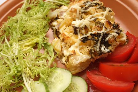 pork baked with vegetabelsの写真素材