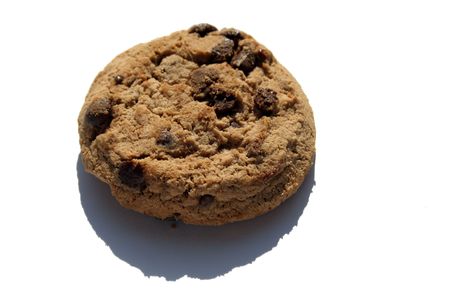 american cookie close-up isolated over white の写真素材