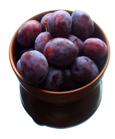 bowl of plumsの写真素材