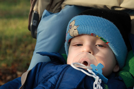 Close up of the falling asleep boy