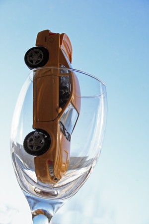 car in wine glass の写真素材