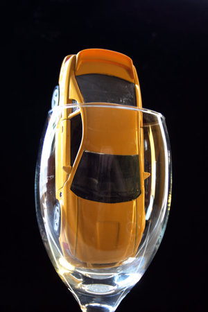 car in wine glass の写真素材