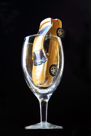 car in wine glass の写真素材