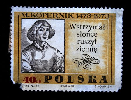 A stamp printed by pOLAND shows Kopernik circa 1973.の写真素材