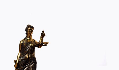 Femida - simbol of justis isolated on whiteの写真素材