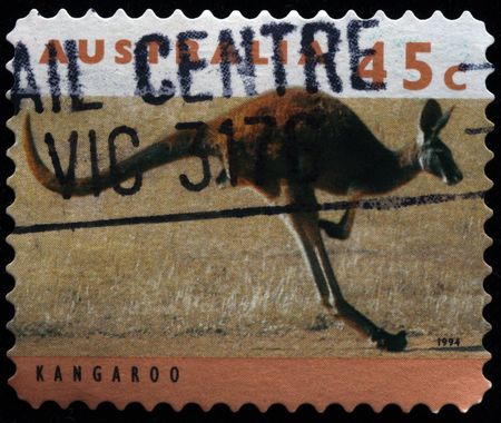  AUSTRALIA - CIRCA 1994: A stamp printed in Australia shows Kangroos, series, circa 1994 の写真素材