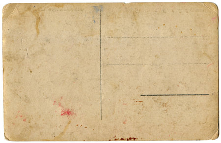  Blank Old Postcard Isolated on White Background の写真素材