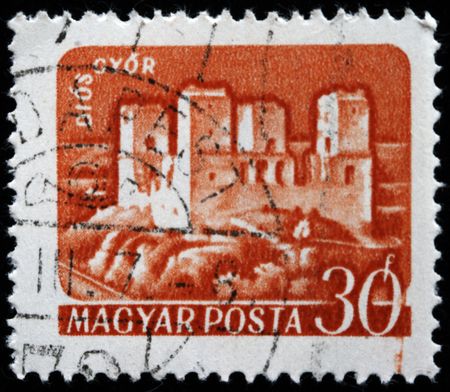 HUNGARY - CIRCA 1960s: A Stamp printed in Hungary shows castel Dios Gyor, circa 1960s の写真素材
