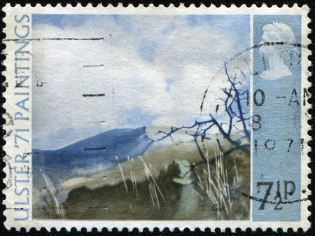 UK - CIRCA 1971: A stamp Printed in United Kingdomdevoted Ulster-71 Paintings, circa 1971の写真素材