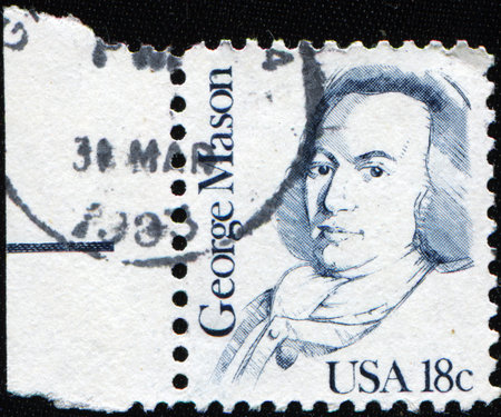 UNITED STATES OF AMERICA - CIRCA 1987: A stamp printed in the USA shows George Mason, circa 1987