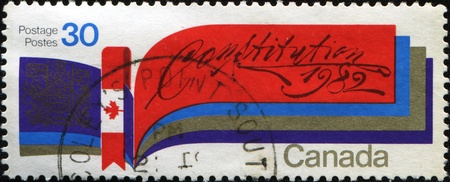 CANADA - CIRCA 1982: A stamp printed in Canada honoring Canadian Constitution, series, circa 1982 の写真素材