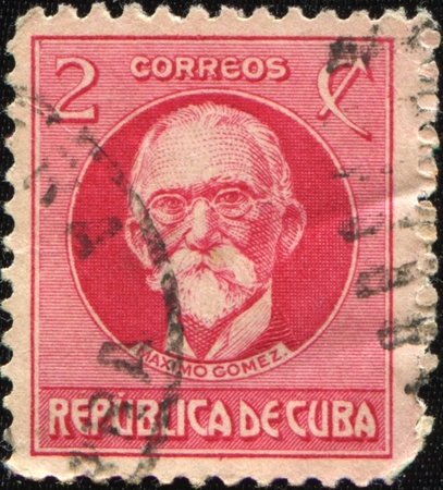 CUBA - CIRCA 1926: A stamp printed in Cuba shows Maximo Gomez, Cuba's Military Commander in the Cuban War of Independence, circa 1926の写真素材