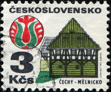 CZECHOSLOVAKIA - CIRCA 1972: A Stamp printed in Czechoslovakia shows Cechy Melnicko, circa 1972の写真素材