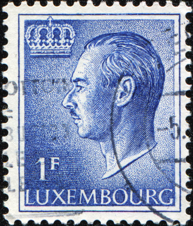 LUXEMBOURG - CIRCA 1965: A  post stamp shows Portrait of Grand Duke Jean, circa 1965のeditorial素材