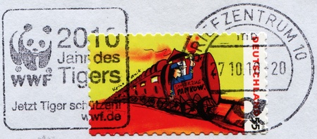 GERMANY - CIRCA 2010: A stamp printed in Germany shows Pankow Special Tran - no panic, circa 2010の写真素材