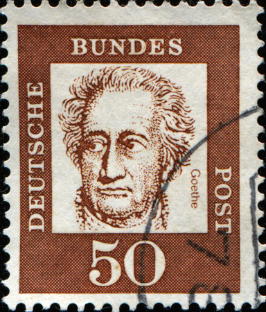 GERMANY - CIRCA 1961: A stamp printed in Germany shows Johann Wolfgang ...