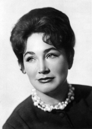 Ludmila Hityaeva - Soviet and Russian film and stage actress, People's Artist of the RSFSR. She starred in 28 films. Old postcard printed with the Bureau of Workers Union Propaganda Film USSR in Kiev, Ukraine, USSR. 1964のeditorial素材