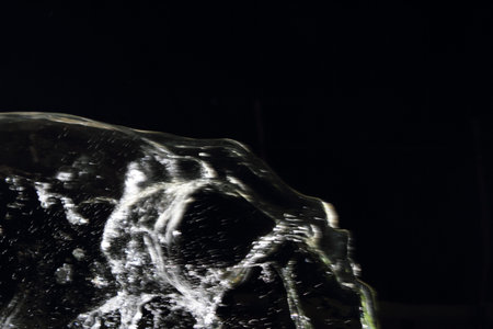Water splash isolated on black background 