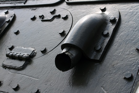 Tank battles in Prokhorovka - the largest tank battle in the history of WW II. Now are a museum. Exhaust pipe of the T-34のeditorial素材