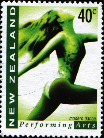 NEW ZEALAND - CIRCA 1998   Stamps printed in New Zealand dedicated modern dance, perfoming arts, circa 1998のeditorial素材