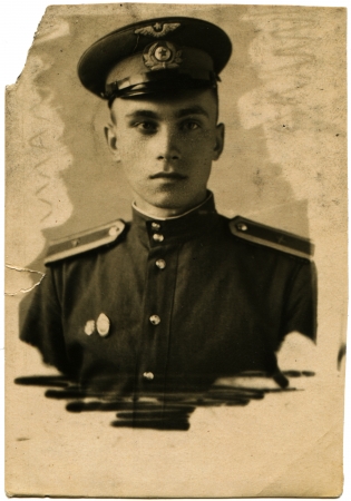 USSR - CIRCA 1949  Portrait of a cadet Kacha Higher Military Aviation School, circa 1949のeditorial素材