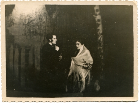 USSR - CIRCA 1952  Picture reproduction was made in the USSR shows a scene from the play by Alexei Ostrovsky Storm, Bolkhov, Orel Region, Russia, circa 1952のeditorial素材