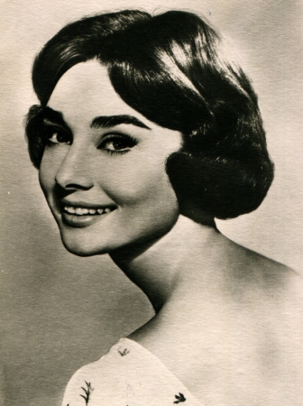 USSR  - CIRCA 1960  Postcard printed in the USSR shows actress Audrey Hepburn, circa 1960のeditorial素材