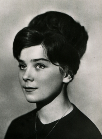 USSR  - CIRCA 1964  Postcard printed in the USSR shows actress Larissa Golubkina, circa 1964のeditorial素材