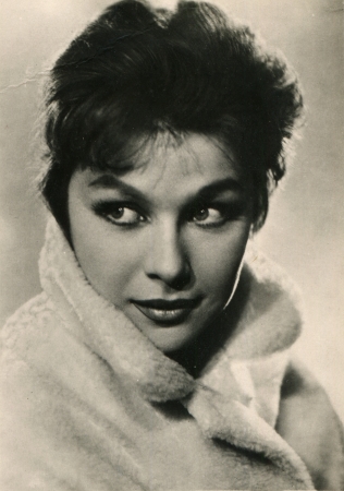 USSR  - CIRCA 1958  Postcard printed in the USSR shows actress Ninel Myshkova, 1958, circa 1958のeditorial素材