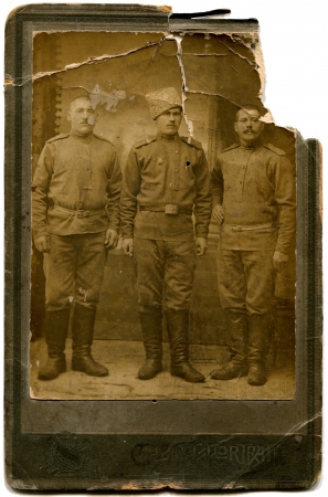 RUSSIA - CIRCA period of the First World War  three soldiers, the Russian Empireのeditorial素材