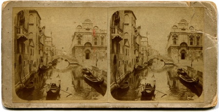 ITALY - CIRCA 1912  An antique photo shows Stereo, Venice, Italy, 1912のeditorial素材