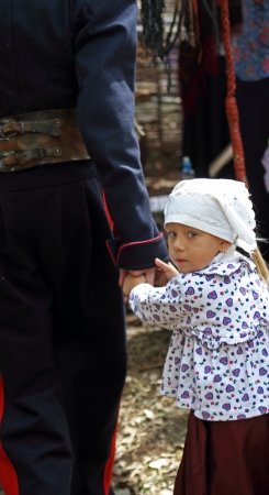 STANITSA LUGANSKAYA, UKRAINE - SEPTEMBER, 8, 2012 daughter of Don Cossack Nastya,  International Cossack festival, Stanitsa Luganskaya, Ukraine, September 8, 2012のeditorial素材