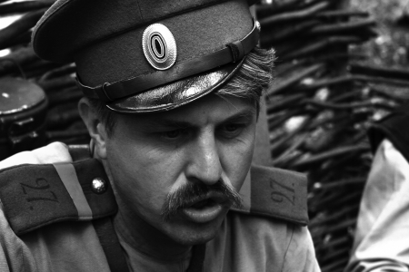 STANITSA LUGANSKAYA, UKRAINE - SEPTEMBER, 8, 2012  Don Cossack in uniform of the period of World War...
