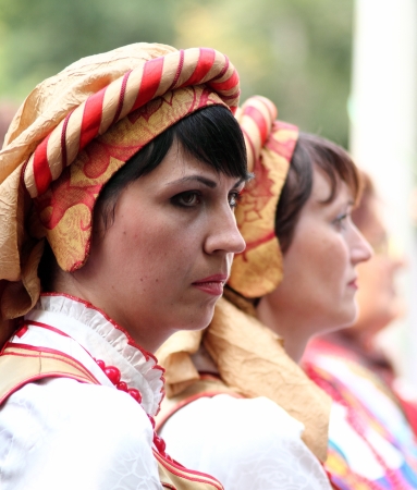 STANITSA LUGANSKAYA, UKRAINE - SEPTEMBER, 8, 2012  singers from Belarus, International Cossack festival, Stanitsa Luganskaya, Ukraine, September 8, 2012のeditorial素材