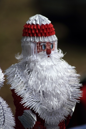 STANITSA LUGANSKAYA, UKRAINE - SEPTEMBER, 8, 2012  Toy made of paper - Santa Claus, International Cossack festival, Stanitsa Luganskaya, Ukraine, September 8, 2012のeditorial素材