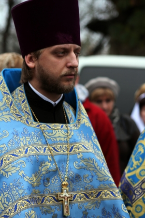 LUGANSK - NOV 4  religious procession dedicated to the 400 annversary of the liberation of Russia from the Polish-Lithuanian invardes and end of Unrest, Lugansk, Ukraine, November 4, 2012のeditorial素材