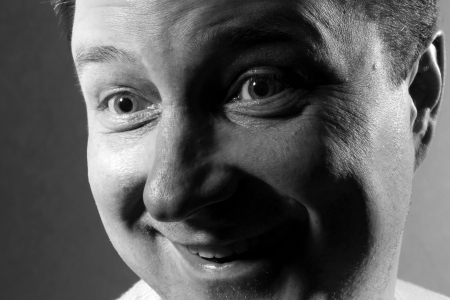 expressive young man,  black and white 