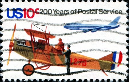 USA - CIRCA 1975: A stamp printed in United States of America shows Postal Service Airplanes, circa...