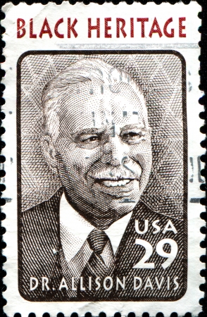 USA - CIRCA 1994: A stamp printed in United States of America shows Dr. Allison Davis, educator and anthropologist, circa 1994 のeditorial素材