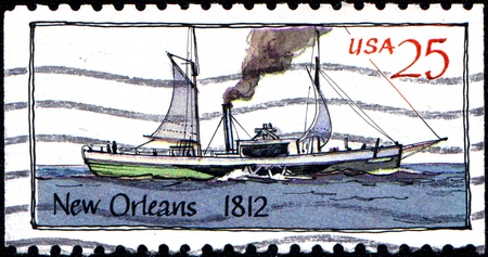 USA - CIRCA 1989  A stamp printed in United States of America shows Ship  New Orleans   1812 ,...