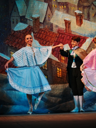 UKRAINE, LUGANSK - February 5, 2014: Donetsk Opera dancers perform The Nutcracker Ballet  in Luganskのeditorial素材