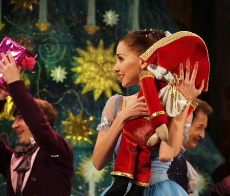 UKRAINE, LUGANSK - February 5, 2014: Donetsk Opera dancers perform The Nutcracker Ballet  in Luganskのeditorial素材
