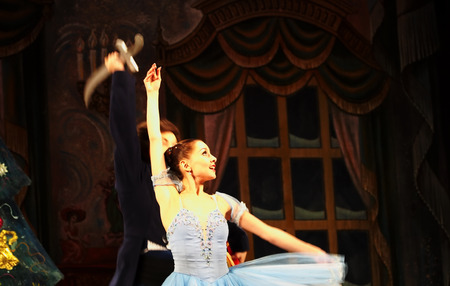 UKRAINE, LUGANSK - February 5, 2014  Donetsk Opera dancers perform The Nutcracker Ballet in Lugansk のeditorial素材