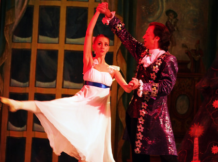UKRAINE, LUGANSK - February 5, 2014: Donetsk Opera dancers perform The Nutcracker Ballet in Lugansk 
