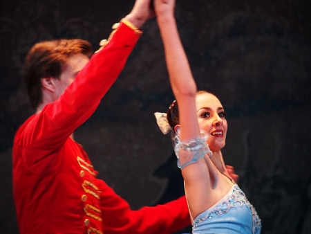 UKRAINE, LUGANSK - February 5, 2014  Donetsk Opera dancers perform The Nutcracker Ballet in Lugansk 