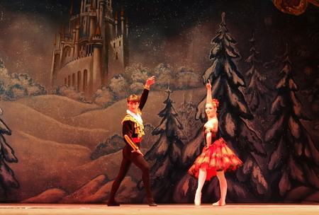UKRAINE, LUGANSK - February 5, 2014: Donetsk Opera dancers perform The Nutcracker Ballet  in Luganskのeditorial素材