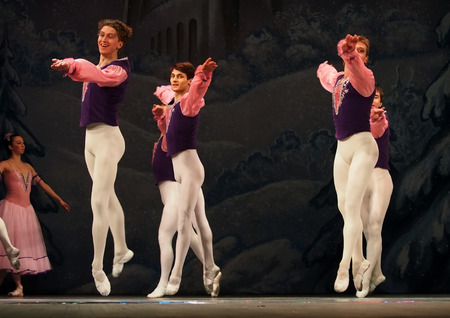 UKRAINE, LUGANSK - February 5, 2014: Donetsk Opera dancers perform The Nutcracker Ballet  in Luganskのeditorial素材