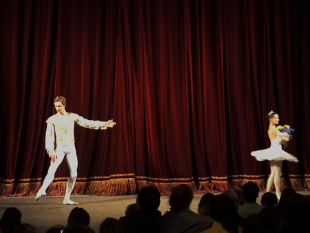 UKRAINE, LUGANSK - February 5, 2014: Donetsk Opera dancers perform The Nutcracker Ballet  in Luganskのeditorial素材